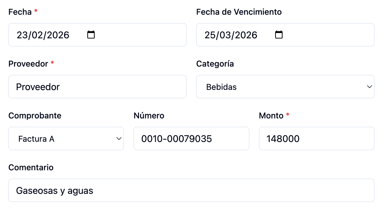 Cargá facturas de proveedores